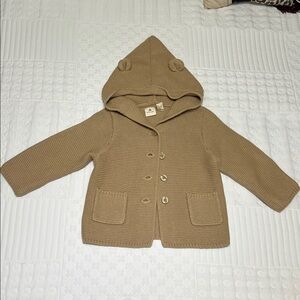 GAP Baby Bear Garter Hooded Baby Cardigan